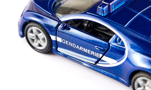 Bugatti Chiron Gendarmerie Siku die-cast model, close-up detail