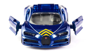 Bugatti Chiron Gendarmerie Siku die-cast model, close-up detail
