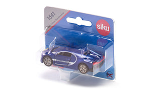 Bugatti Chiron Gendarmerie Siku die-cast model in its Siku blister pack