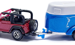 Jeep With Horse Trailer Siku die-cast model, close-up detail