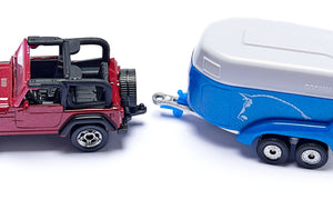 Jeep With Horse Trailer Siku die-cast model, close-up detail