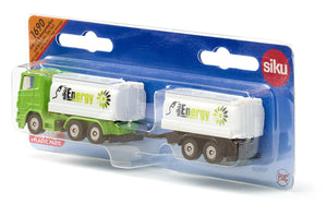Truck with Tank Superstructure and Trailer Siku die-cast model in its Siku blister pack
