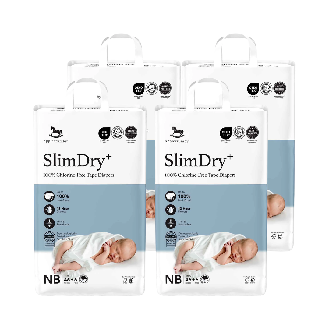 Applecrumby® Slimdry Easyday Tape Diapers (4 Mega Packs / 1 Carton)