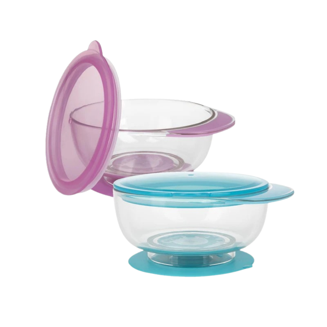 Nuby Tritan Bowl With Suction Base And Lid (Assorted)