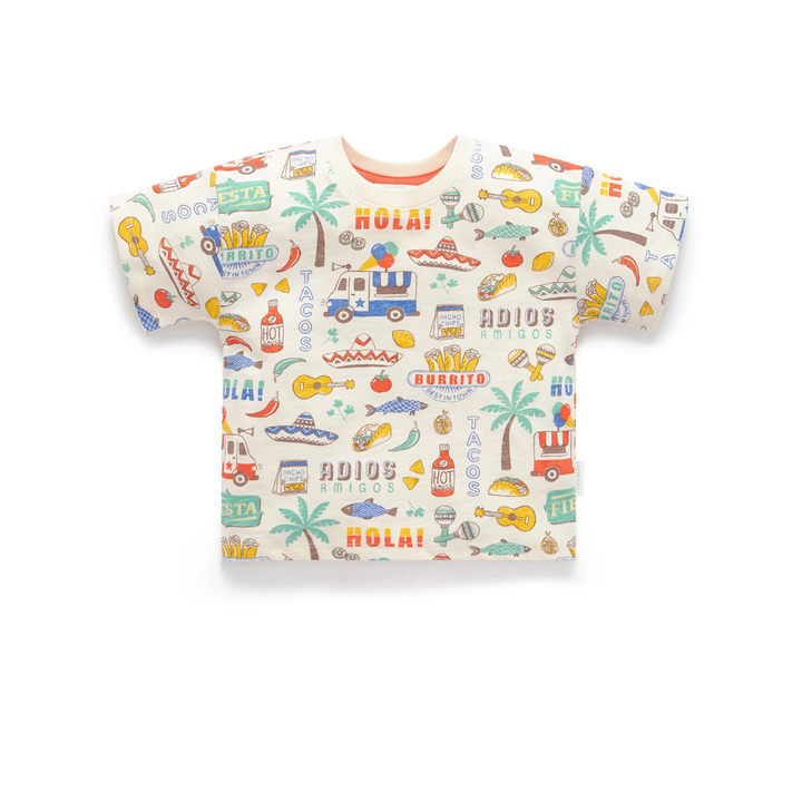 Purebaby Fiesta Print Fiesta Oversized Tee Organic
