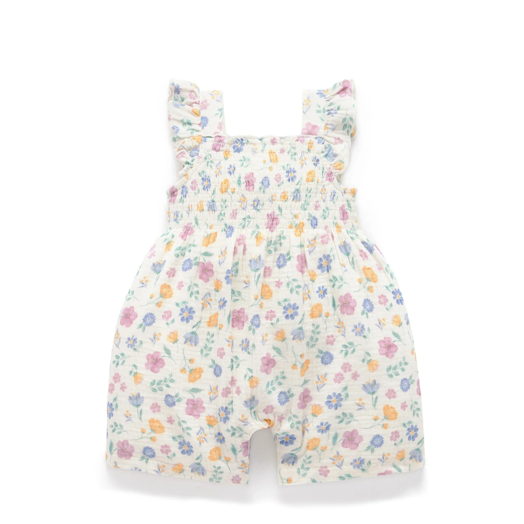 Purebaby Sofia Print Shirred Jumpsuit Organic