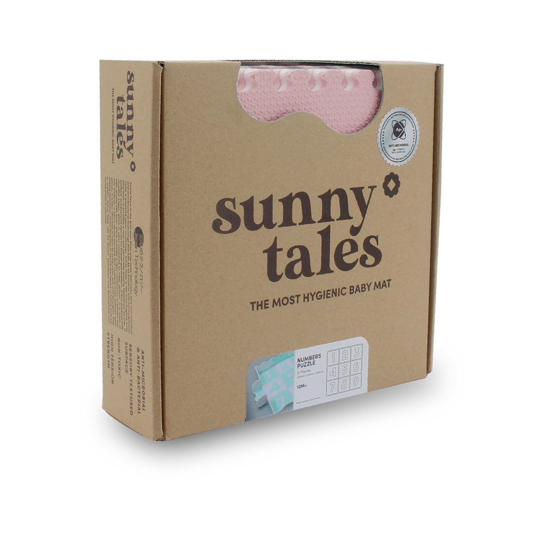 Sunny Tales 9 Piece 12" Anti Bacterial Puzzle Baby Mat - Numbers