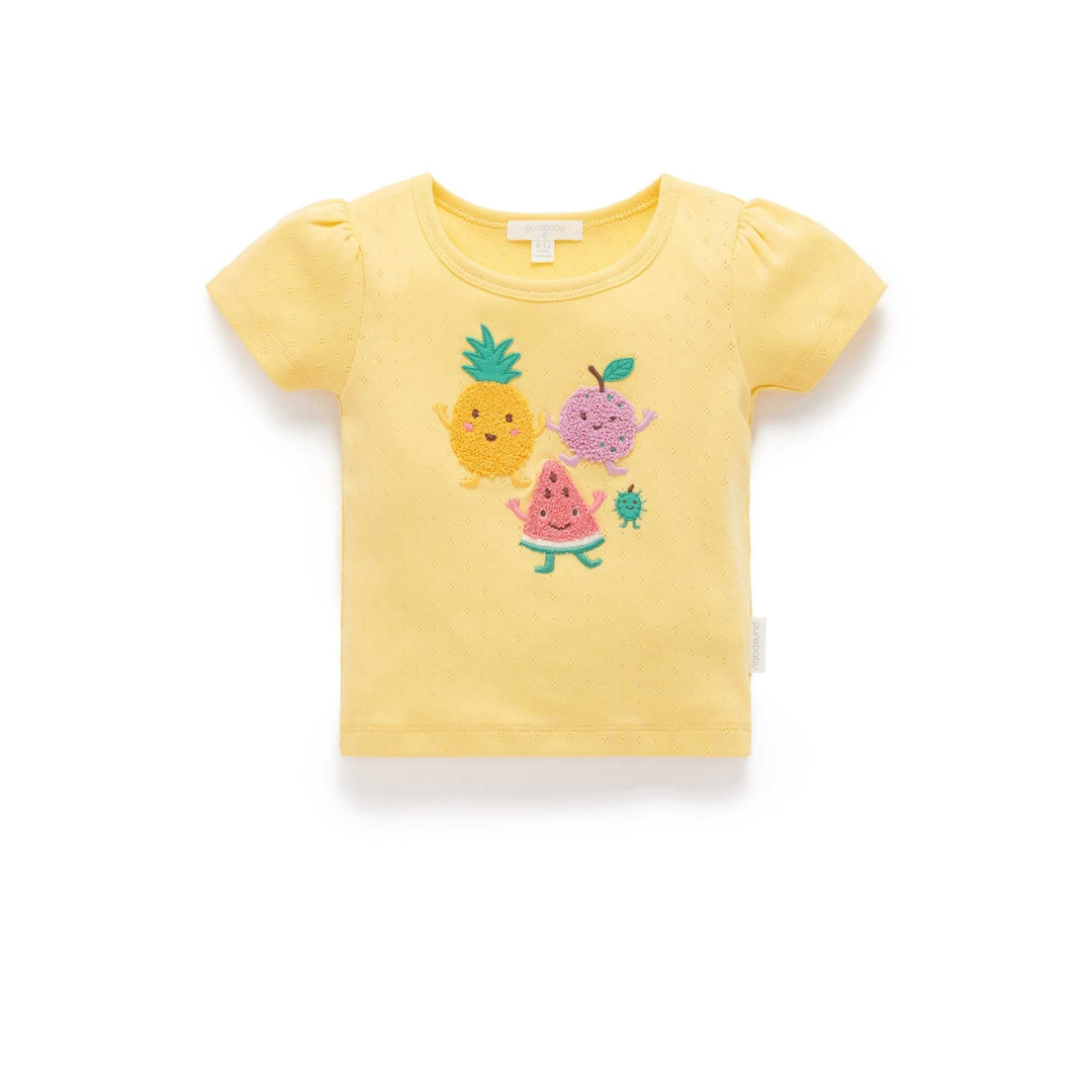 Purebaby Nachos Print Pointelle Tee Organic