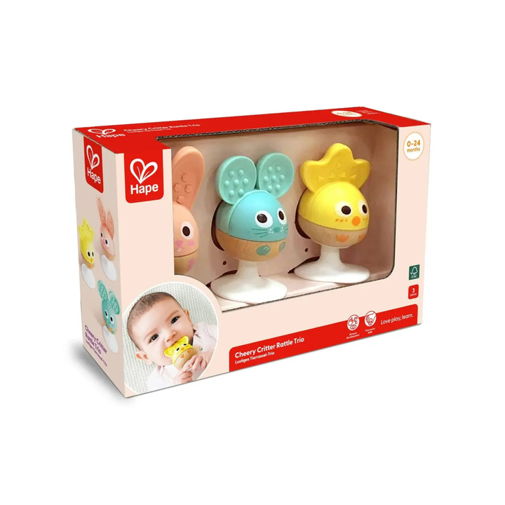 Hape Cheery Critter Rattle Trio