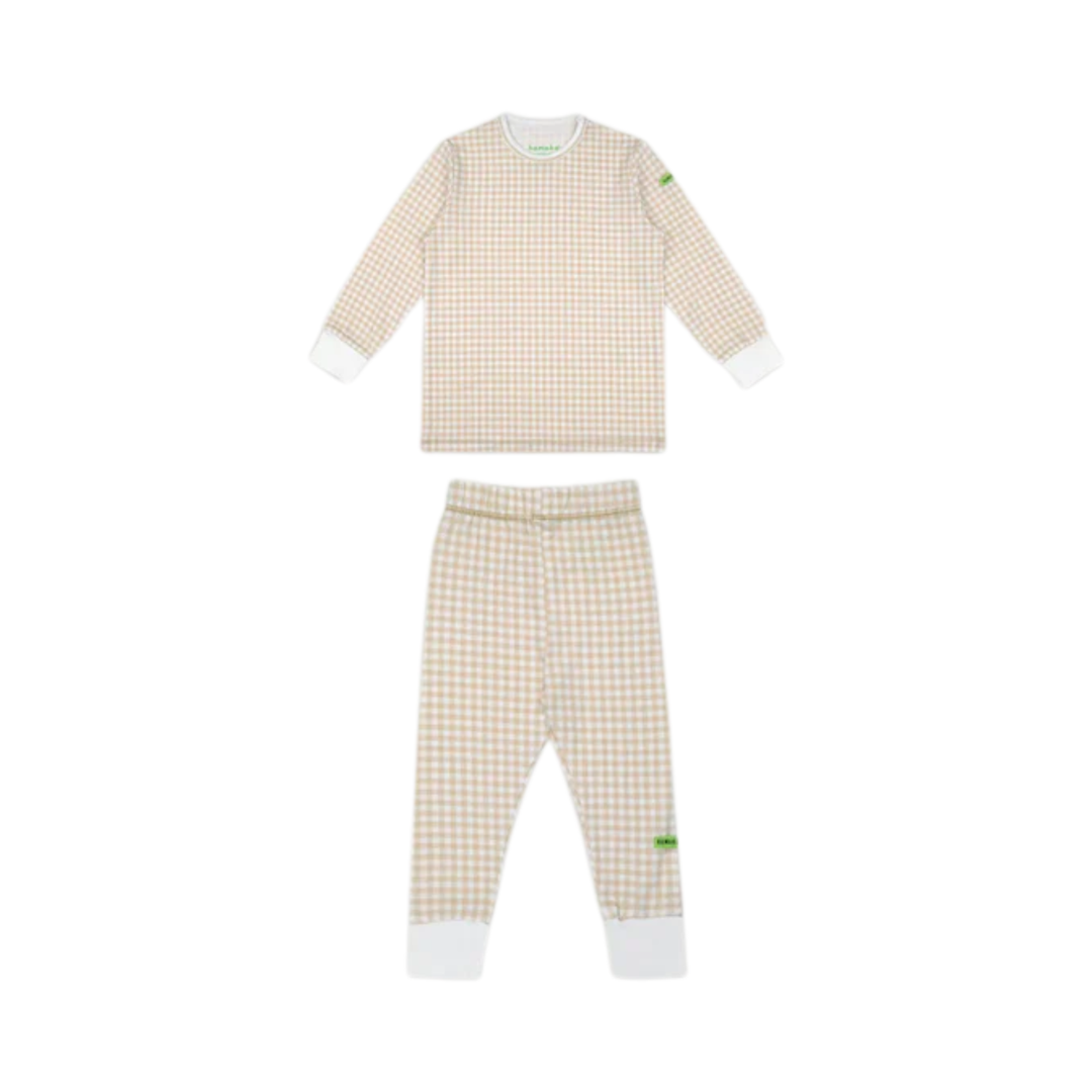Hamako Tencel Creme Gigham (CG) Kids Long Set