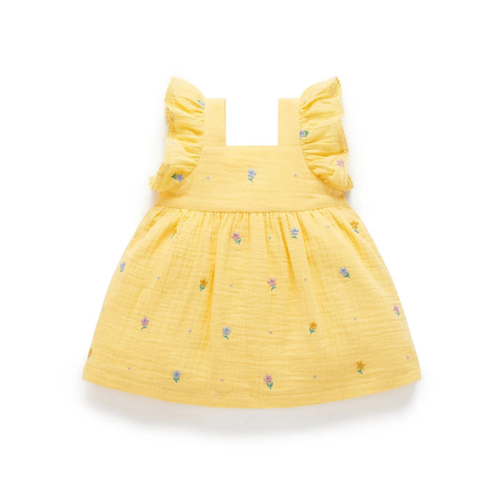 Purebaby Daisy Broderie Print Butterfly Dress Organic