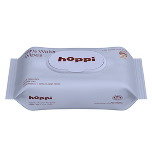 Hoppi 99% Water Wipes (80 Sheets/Pack) Bundle Pack of 3