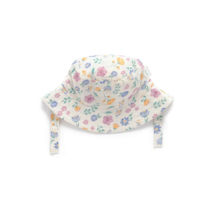 Purebaby Sofia Print Floral Reversible Bucket Hat Organic