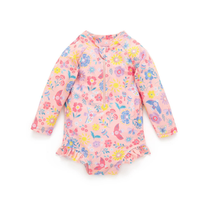Purebaby Organic Printed Long Sleeve Swimsuit - Pajoro Print