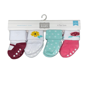 Hudson Baby Baby Socks with Non Skid (Assorted Designs)