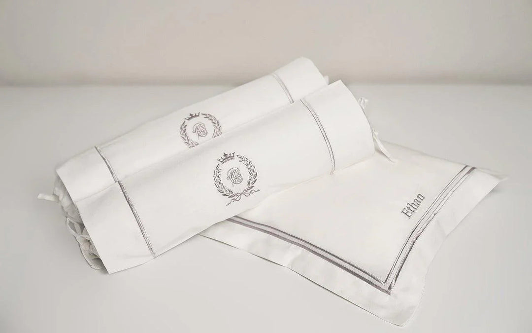 Egyptian Cotton Baby Pillow & Bolsters Set - Platinum White - Count & Countess