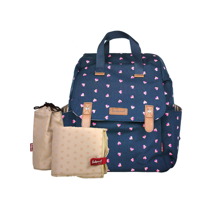 Babymel Robyn Navy Origami Heart Changing Bag