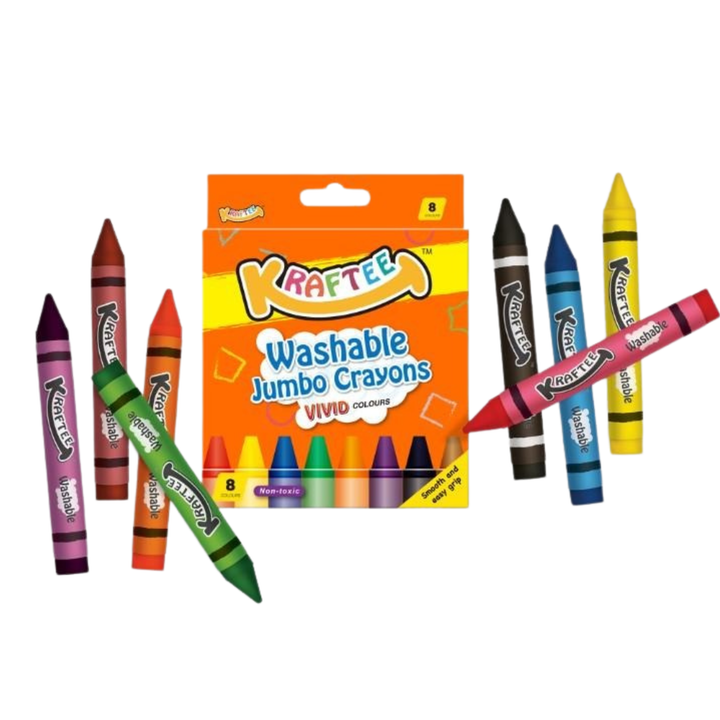 Kraftee Washable Jumbo Crayons 8ct