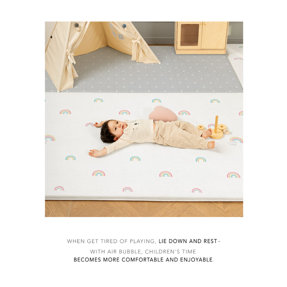 Parklon Air Bubble Up Play Mat - Rainbow Dream / Little Star Light Grey - image 9 - Happikiddo.com