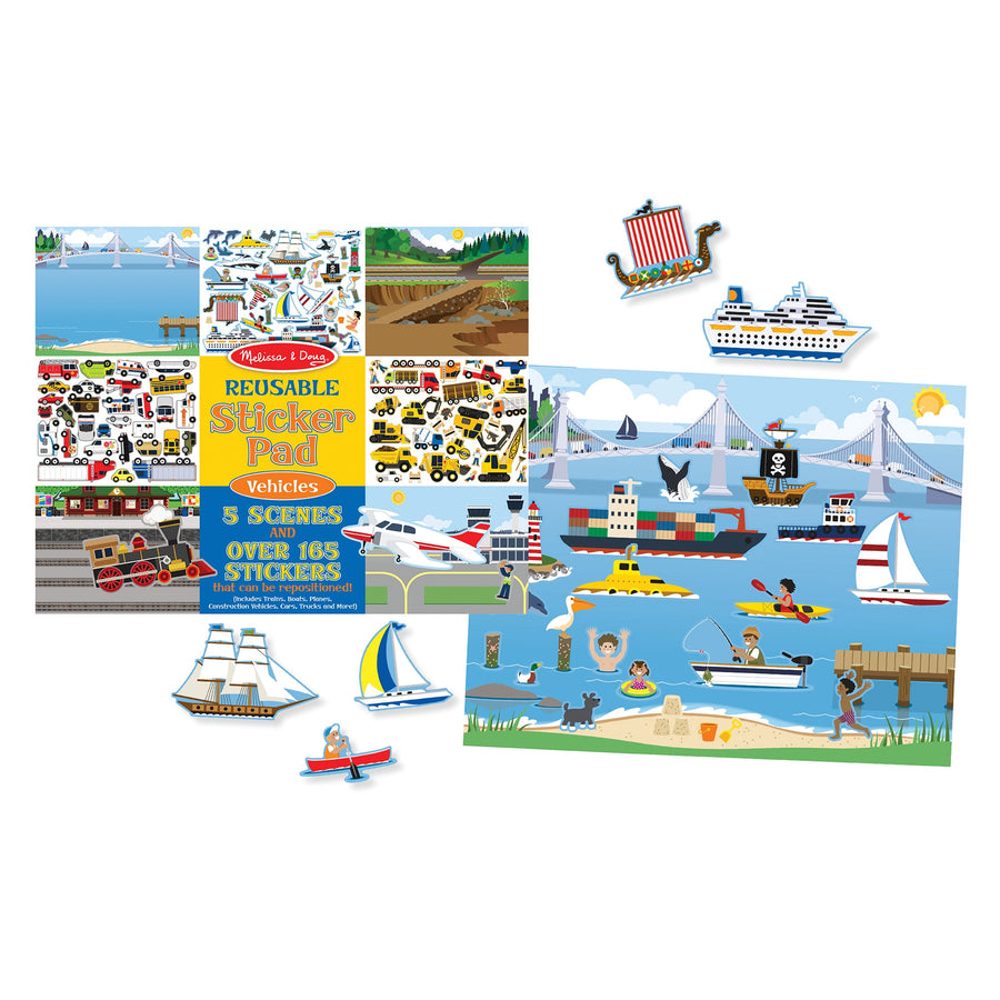 Melissa & Doug Reusable Sticker Pad - Vehicles