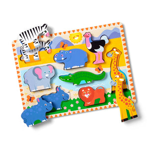 Melissa & Doug Safari Chunky Puzzle - 8 Pieces