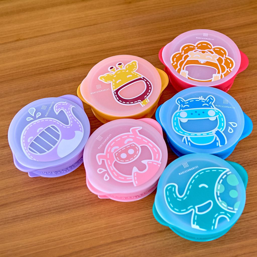 Marcus & Marcus Suction Bowl with Lid – full character colour range