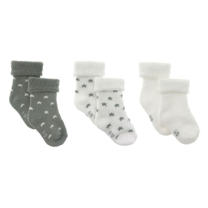 Cambrass Set 3 Socks for Baby, Star Grey - all three pairs