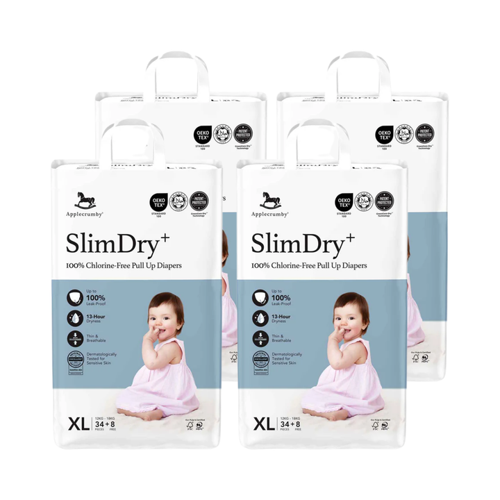 Applecrumby® Slimdry Easyday Pull Up Diapers (4 Mega Packs / 1 Carton)