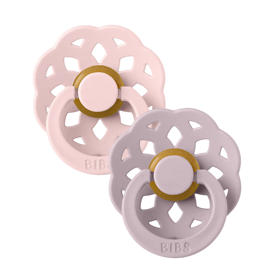 BIBS 2 Pack Boheme Latex Pacifier-Blossom/Dusky Lilac