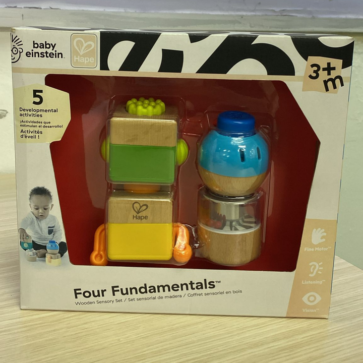 Hape Baby Einstein Four Fundamental Wooden Sensory Blocks