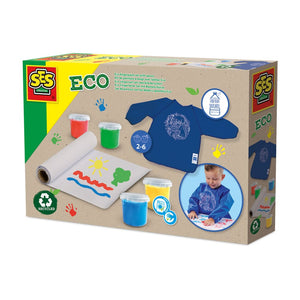 SES Creative Eco Fingerpaint Set with Apron 100% Recycled (art. 24924) packaging