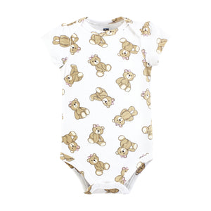 Hudson Baby Cotton Layette Gift Set 6 Pieces Pink Teddy Bears