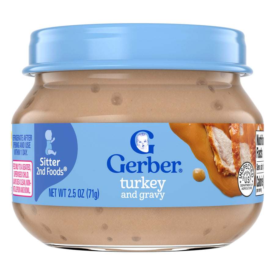 Gerber 2nd Foods Turkey & Gravy, 2.5 oz Glass Jar