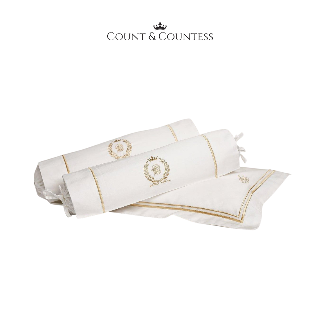 Count & Countess Egyptian Cotton Baby Pillow & Bolsters Set - Royal White