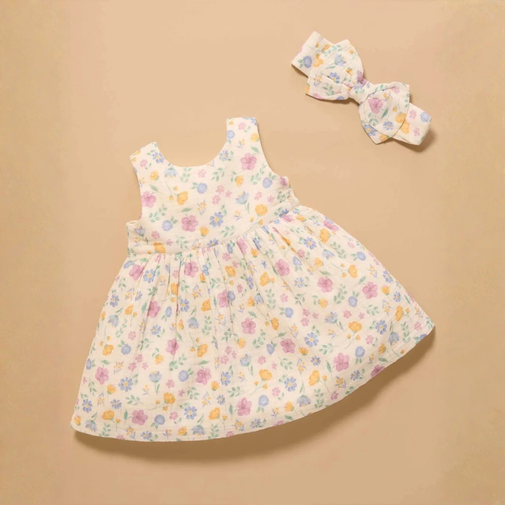 Purebaby Sofia Print Bow Headband Organic