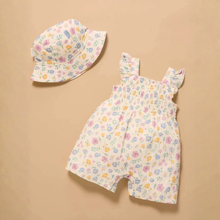 Purebaby Sofia Print Shirred Jumpsuit Organic
