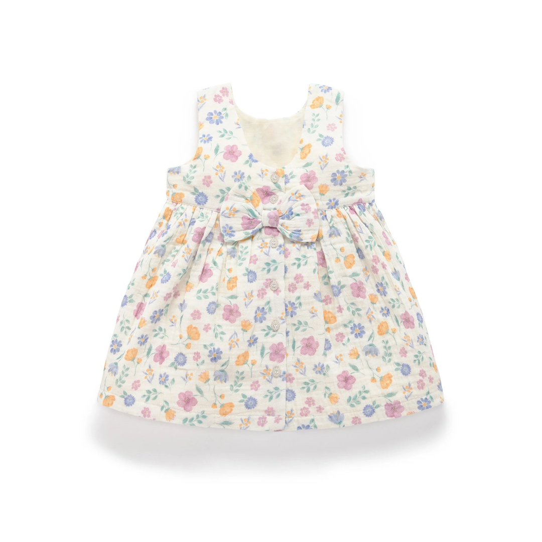 Purebaby Sofia Print Bow Dress Organic
