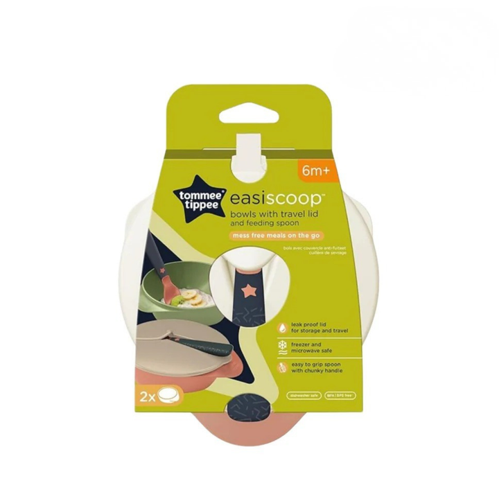 Tommee Tippee Feeding Bowls with Travel Lid & Spoon 6M+