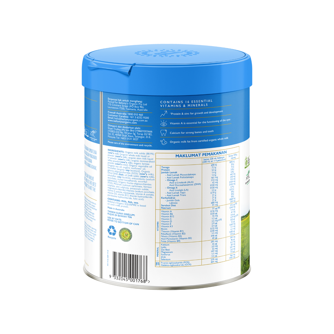 Bellamy's Organic Equispire Toddler Milk (Step 3) 800g