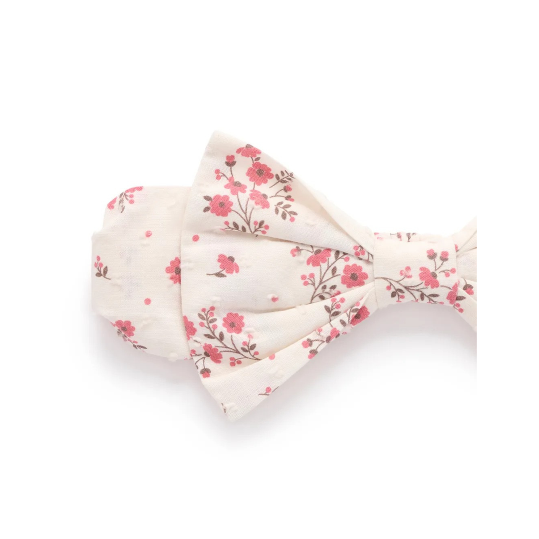 Purebaby Petite Floral Print Festive Bow Headband Organic