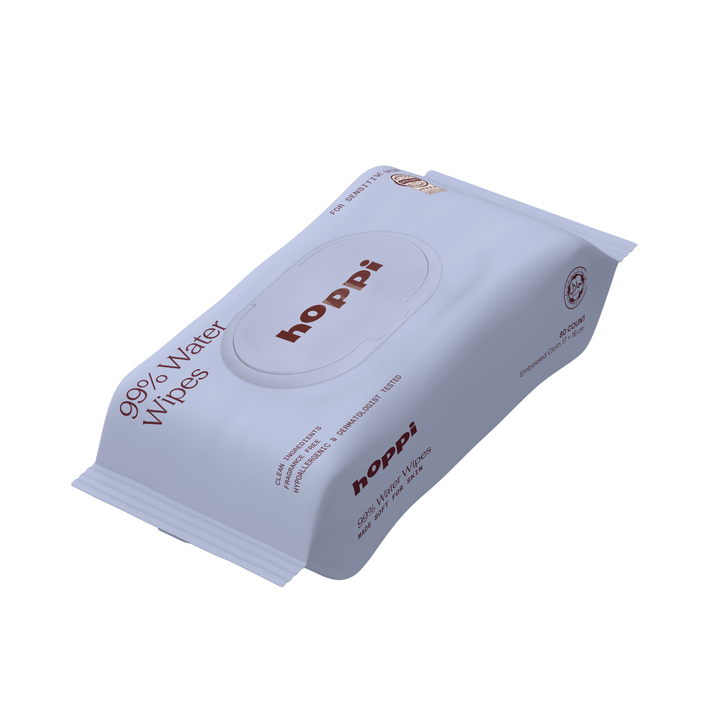 Hoppi 99% Water Wipes (80 Sheets/Pack) Bundle Pack of 3