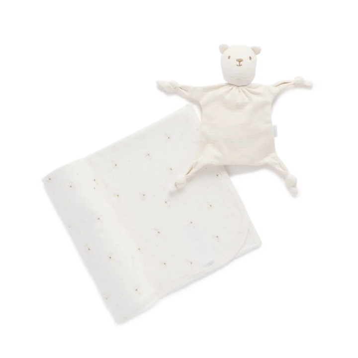 Purebaby Vanilla Bear Bunny Rug & Snookie Pack Organic