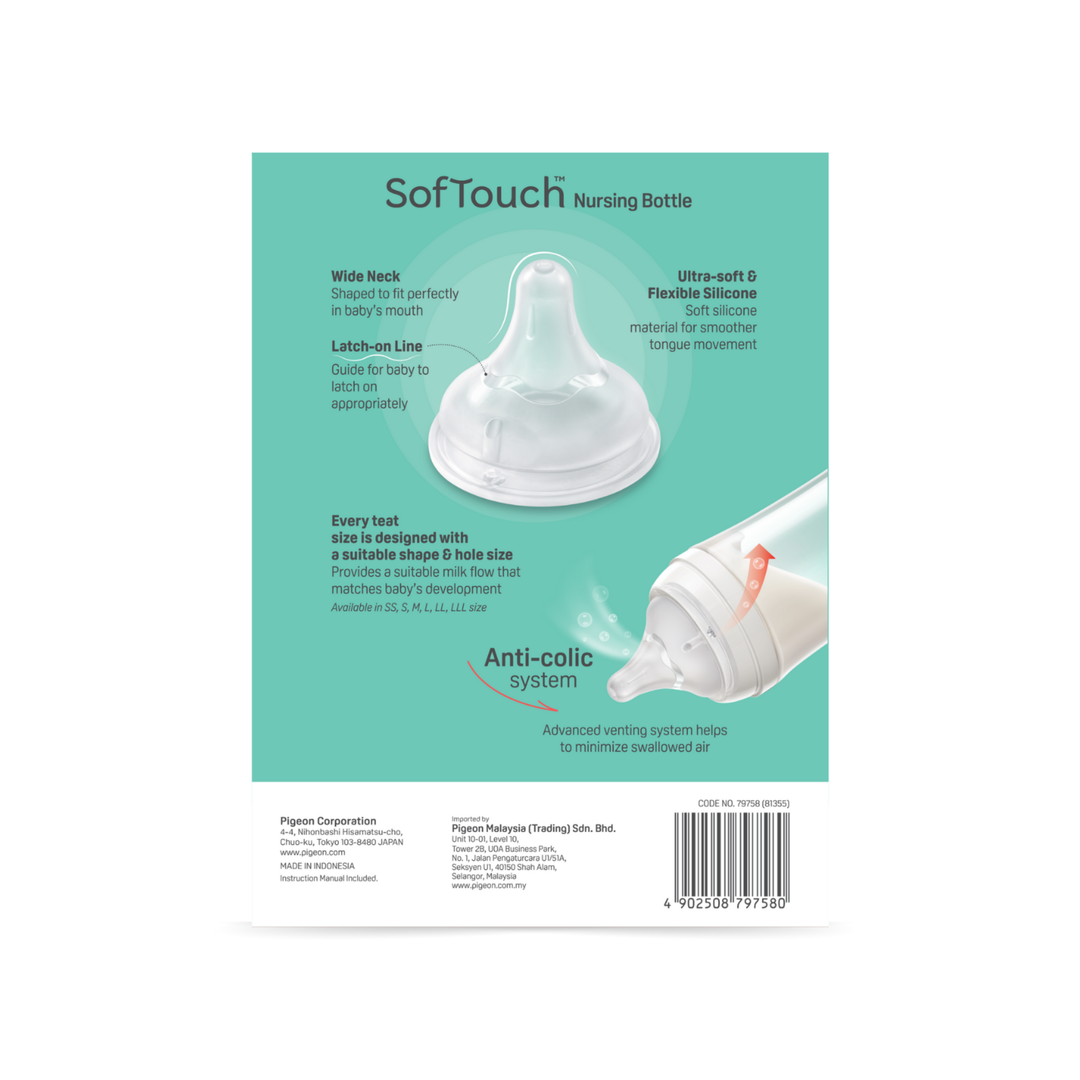 Pigeon Softouch Pp Bottle 240ml Twin Pack