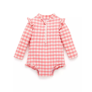 Purebaby Organic Printed Frilly Long Sleeve Swimsuit