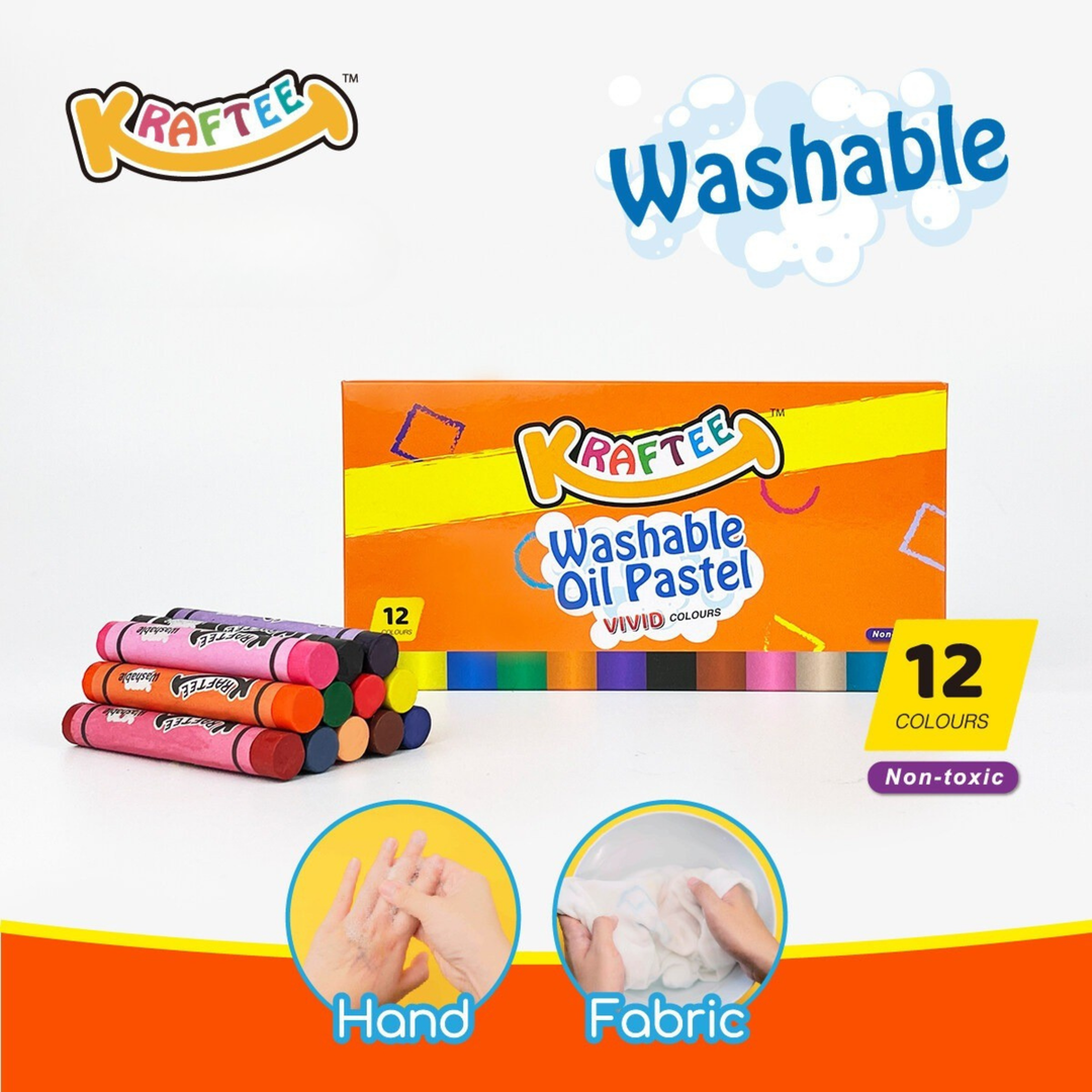 Kraftee Washable Oil Pastel 12ct