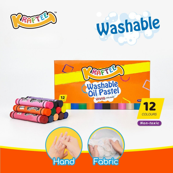 Kraftee Washable Oil Pastel 12ct