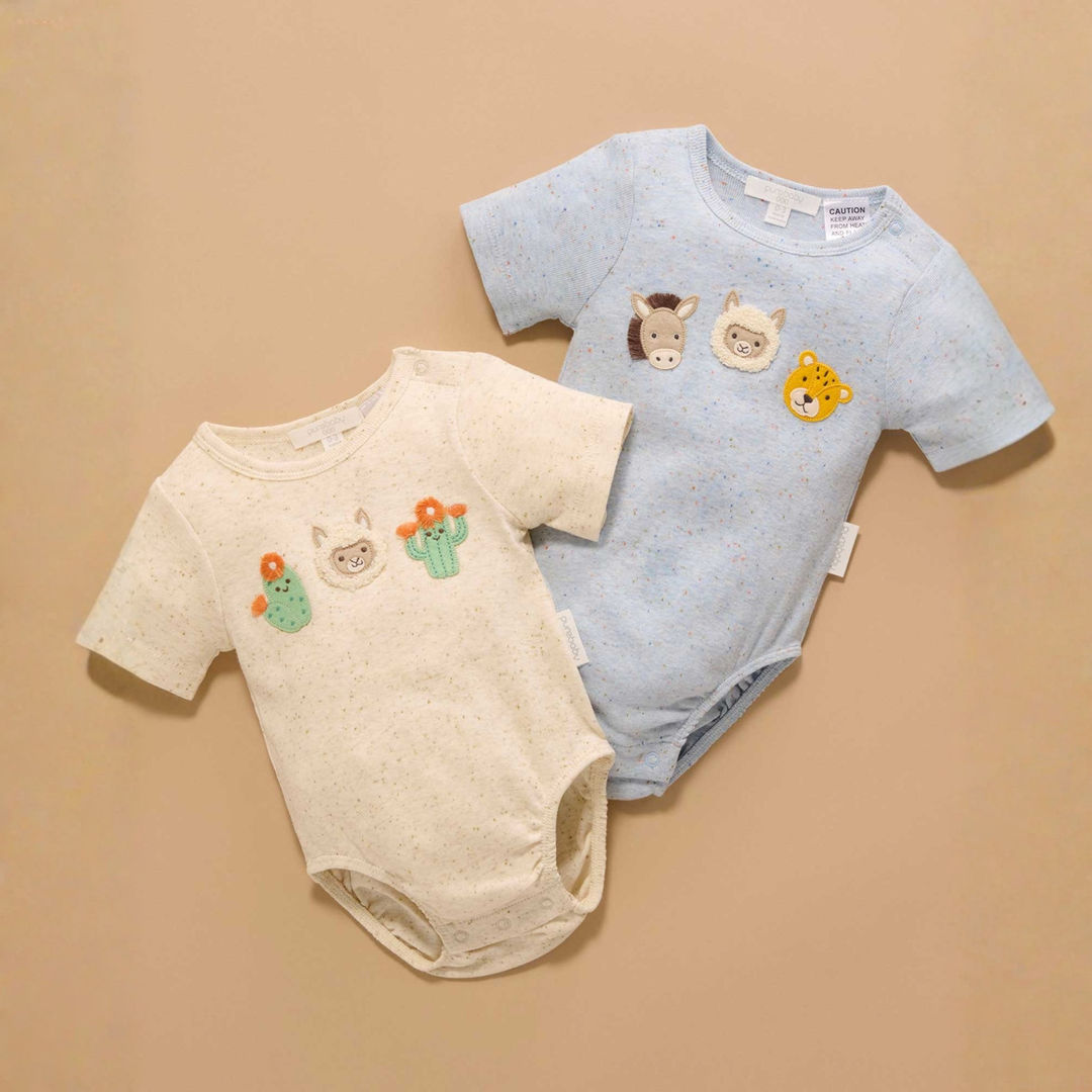 Purebaby Sand Neppy Print Fiesta Friends Cardigan Organic