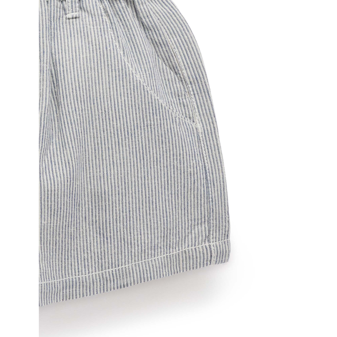 Purebaby Slub Stripe Print Linen Blend Short Organic