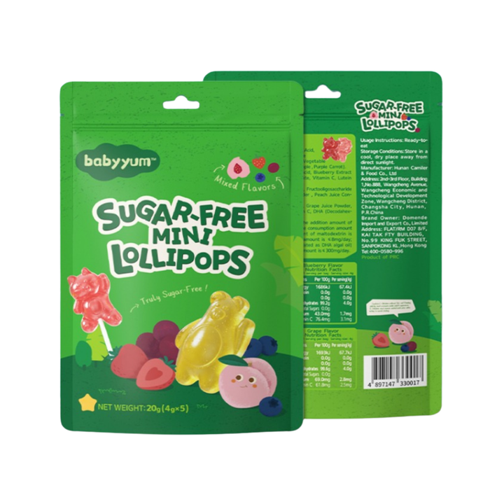 Baby Yum Sugar-Free Mini Lolipops (Mixed Flavors)