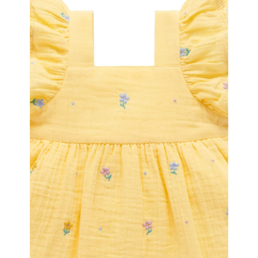 Purebaby Daisy Broderie Print Butterfly Dress Organic